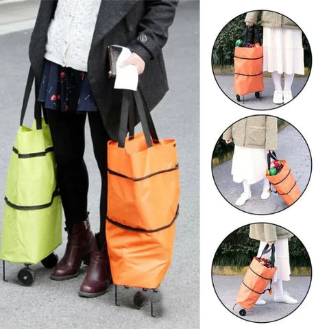 Bolso plegable con ruedas para compras