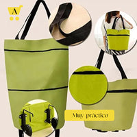 Bolso plegable con ruedas para compras