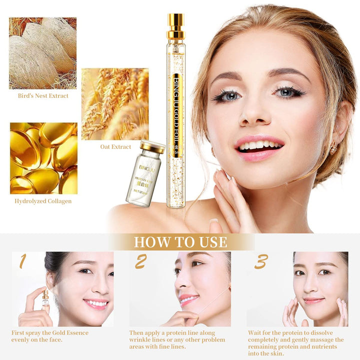 Sérum Gold Sensivell- Hilos de proteina con suero de colageno dorado