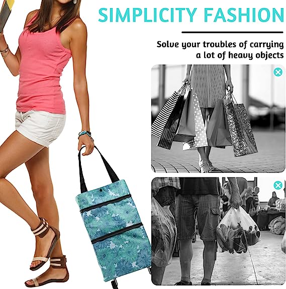 Bolso plegable con ruedas para compras