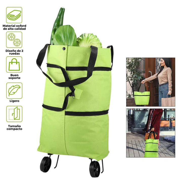 Bolso plegable con ruedas para compras
